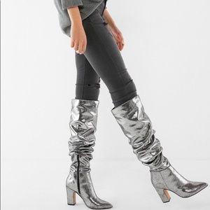 Express Metallic Thigh High Boots